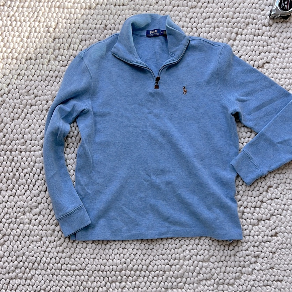 Polo Ralph Lauren zipper neck blue jersey size M